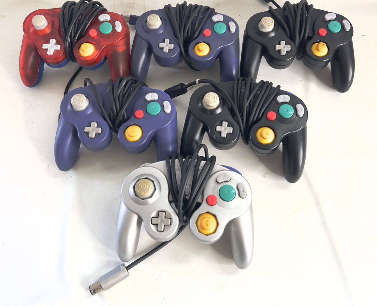【0825-133】 【1円〜】ゲームキューブ　コントローラー6個まとめ　GAMECUBE Nintendo 任天堂　中古品　現状品