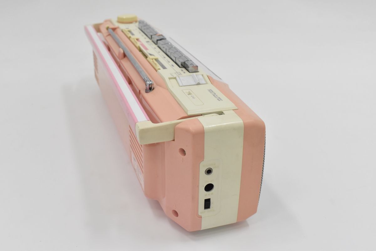 590M 0828T11) 1円～ SANYO サンヨー Wラジカセ U4-W30 ピンク 昭和