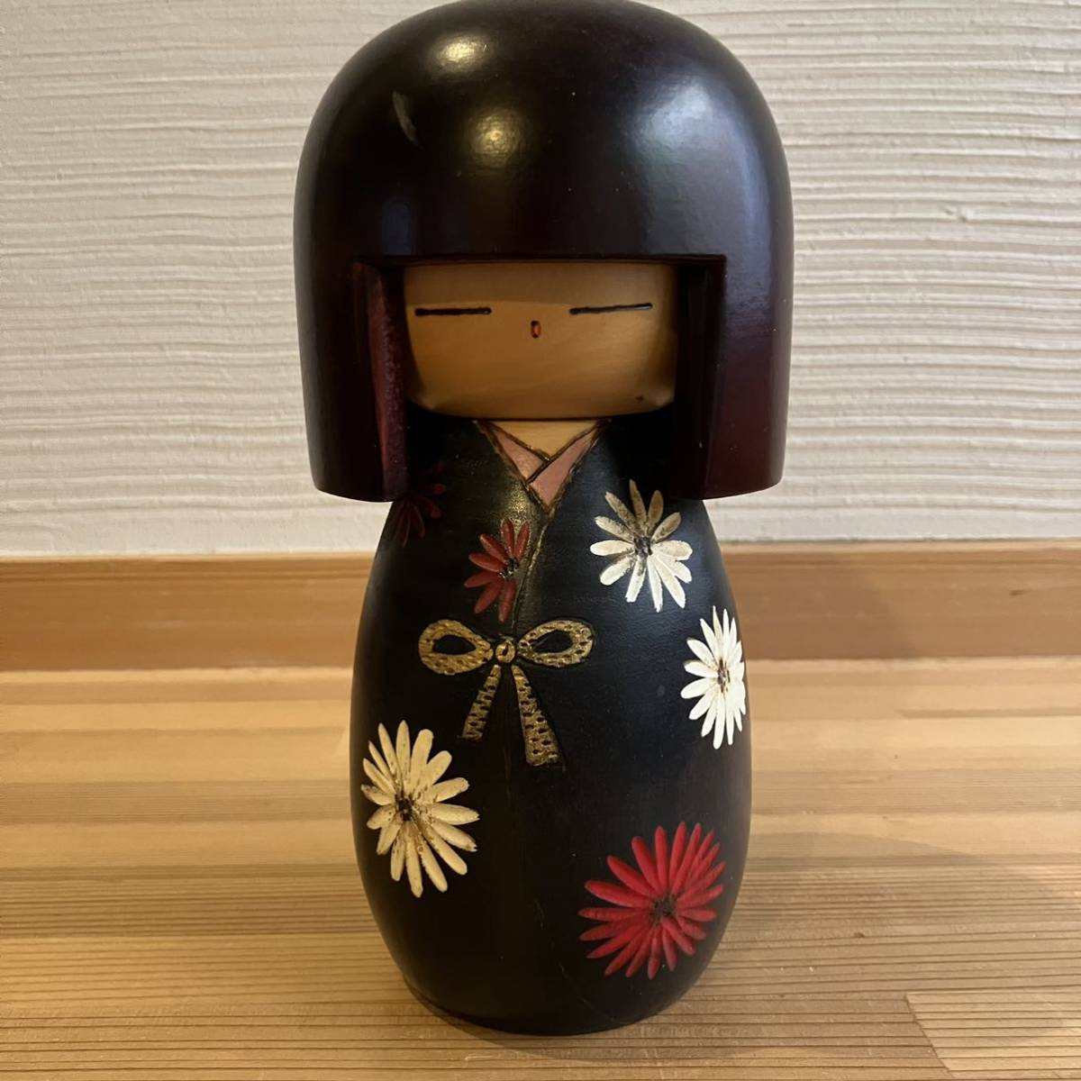 創作こけし 山岸政好作 天然木 こけし おかっぱ 郷土玩具 置物 民芸品