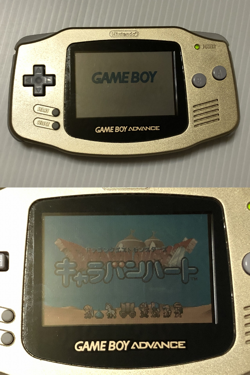 ゲームボーイアドバンス 本体 中古 ゴールド 動作良好 箱・説明書付き 