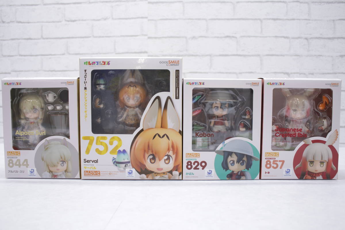 57【未開封】【1円～】けものフレンズ ねんどろいど アルパカ サーバル かばん トキ フィギュア