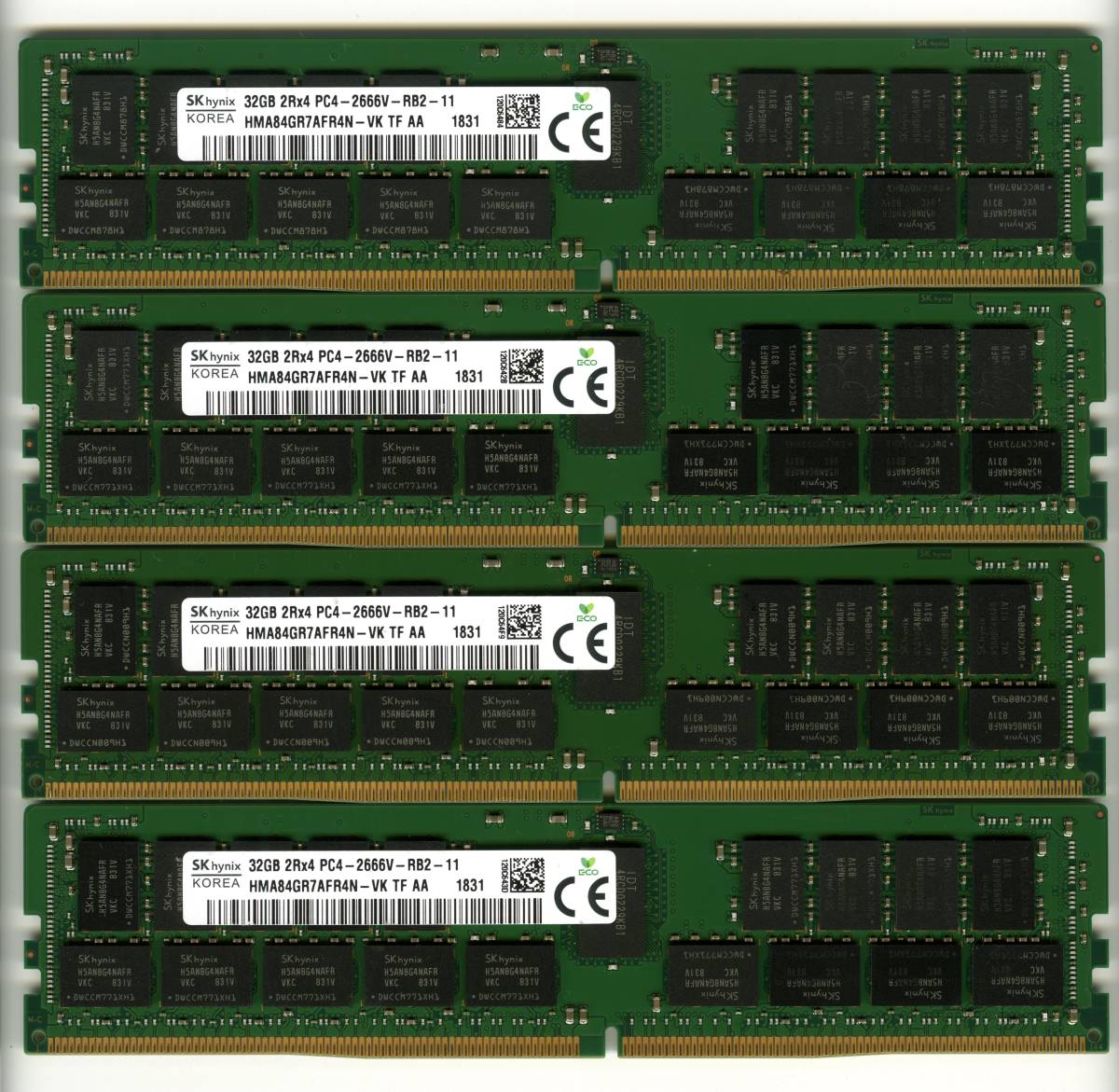 SK hynix 32GB 2Rx4 PC4-2666V-RB2-11 サーバー用DDR4メモリ 32GB 16枚 