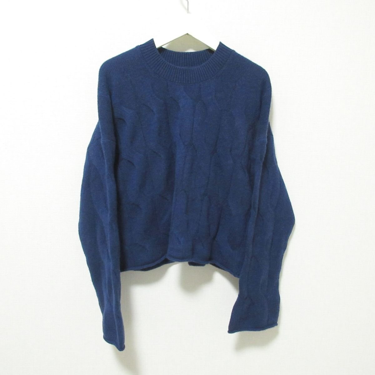 美品 21AW Theory セオリー CROP PO CABLE カシミヤ100％ ケーブル編み 