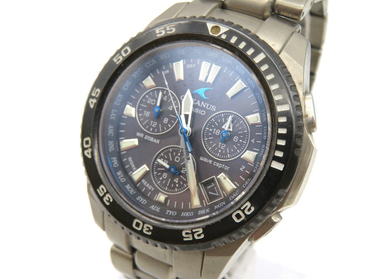 ◆1円◇稼働◇　カシオ　OCW-650T　オシアナス　黒　ソーラー　メンズ　腕時計　　C87403