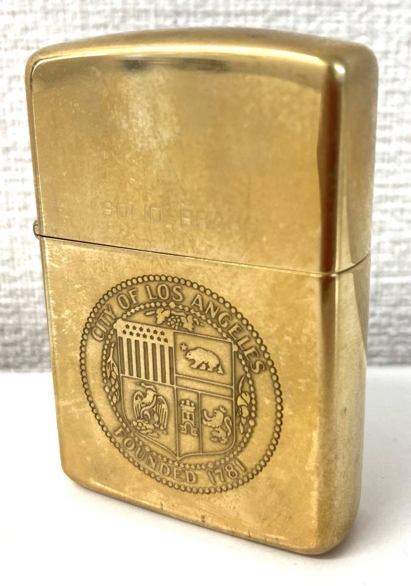 9-12【中古品】ZIPPO ジッポ ライター SOLID BRASS ソリッドブラス 