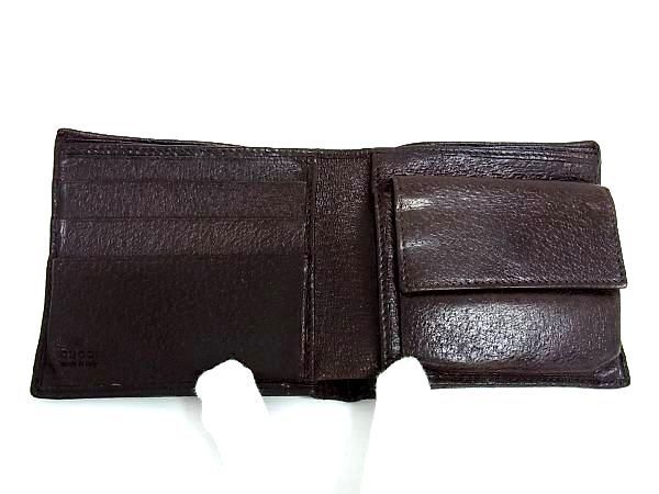 1円 GUCCI グッチ GG柄 GGキャンバス×レザー 二つ折り 財布 ウォレット