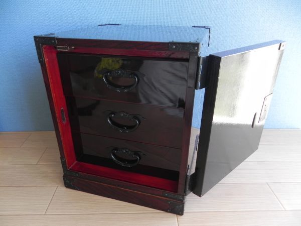 木製収納茶箪笥3引き出し 2扉 3段 木製 チェスト 和風 引き出し 収納 | ミニチェスト 天然木 木製