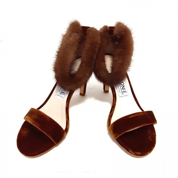 ネブローニ NEBULONI パンプス 37 - ベロア×ファー ブラウン×ダーク