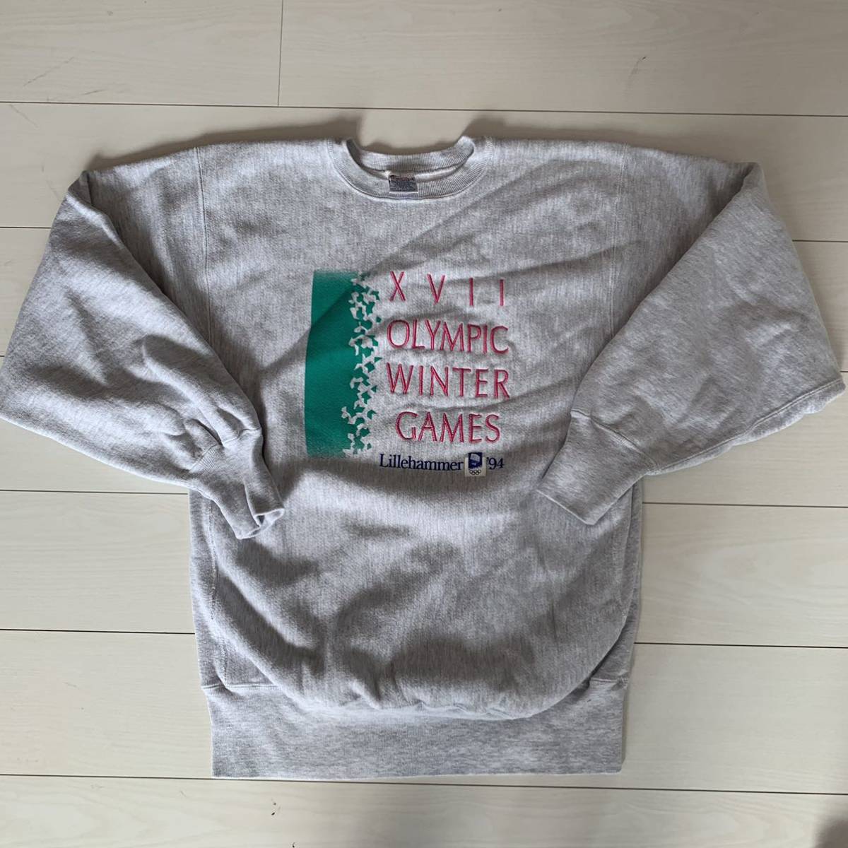 90s USA製 リバースウィーブ H213 チャンピオン ヴィンテージ スウェット リレハンメルオリンピックモデル 刺繍タグ 古着