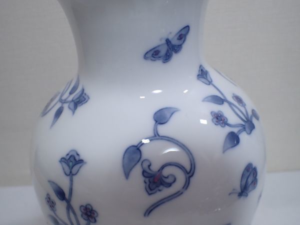 OKURA 花瓶 大倉陶園 中古 高さ約27㎝ バラ 豊JE542/1J○
