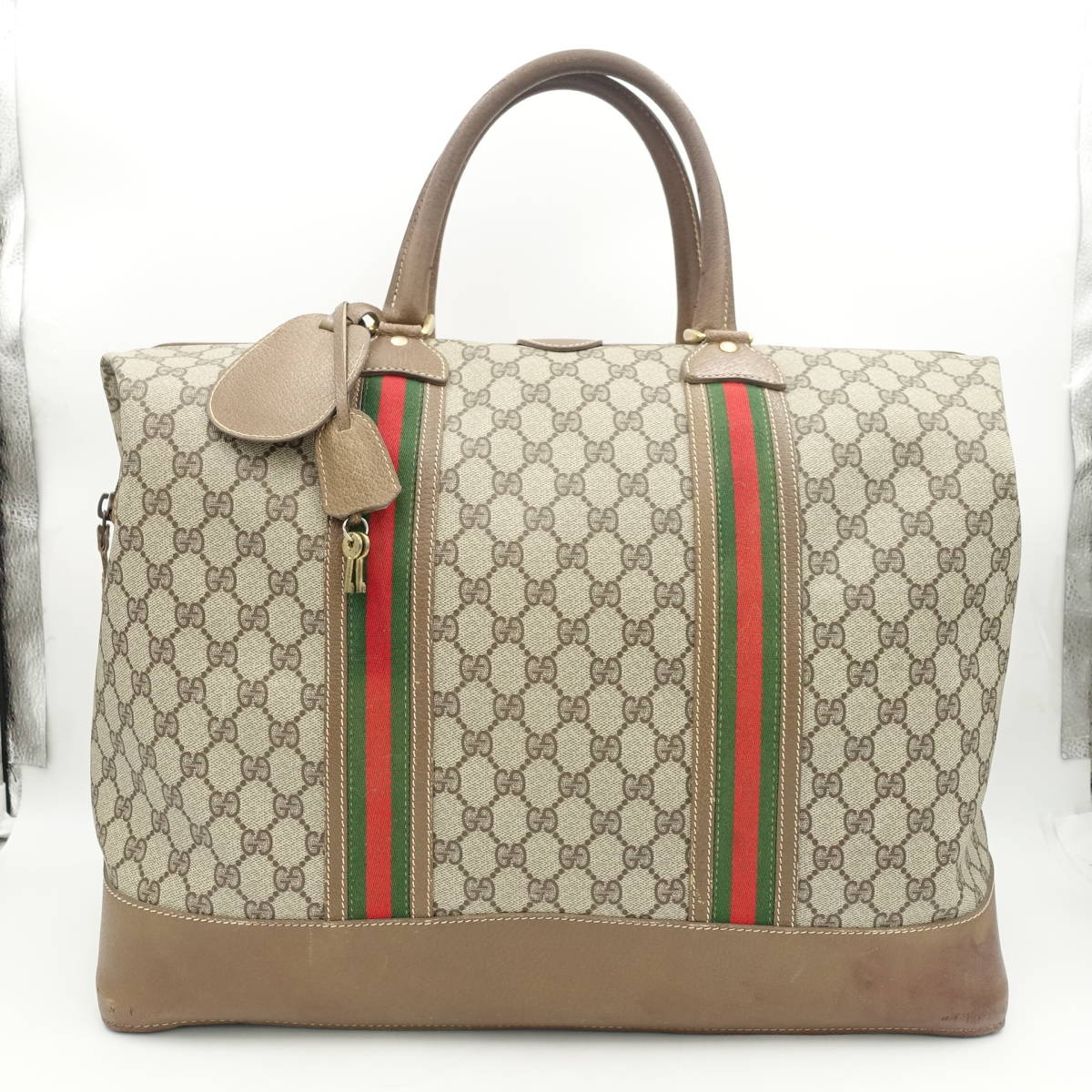 GUCCI グッチ ボストンバッグ シェリーライン/中古/PVC レザー/GG 