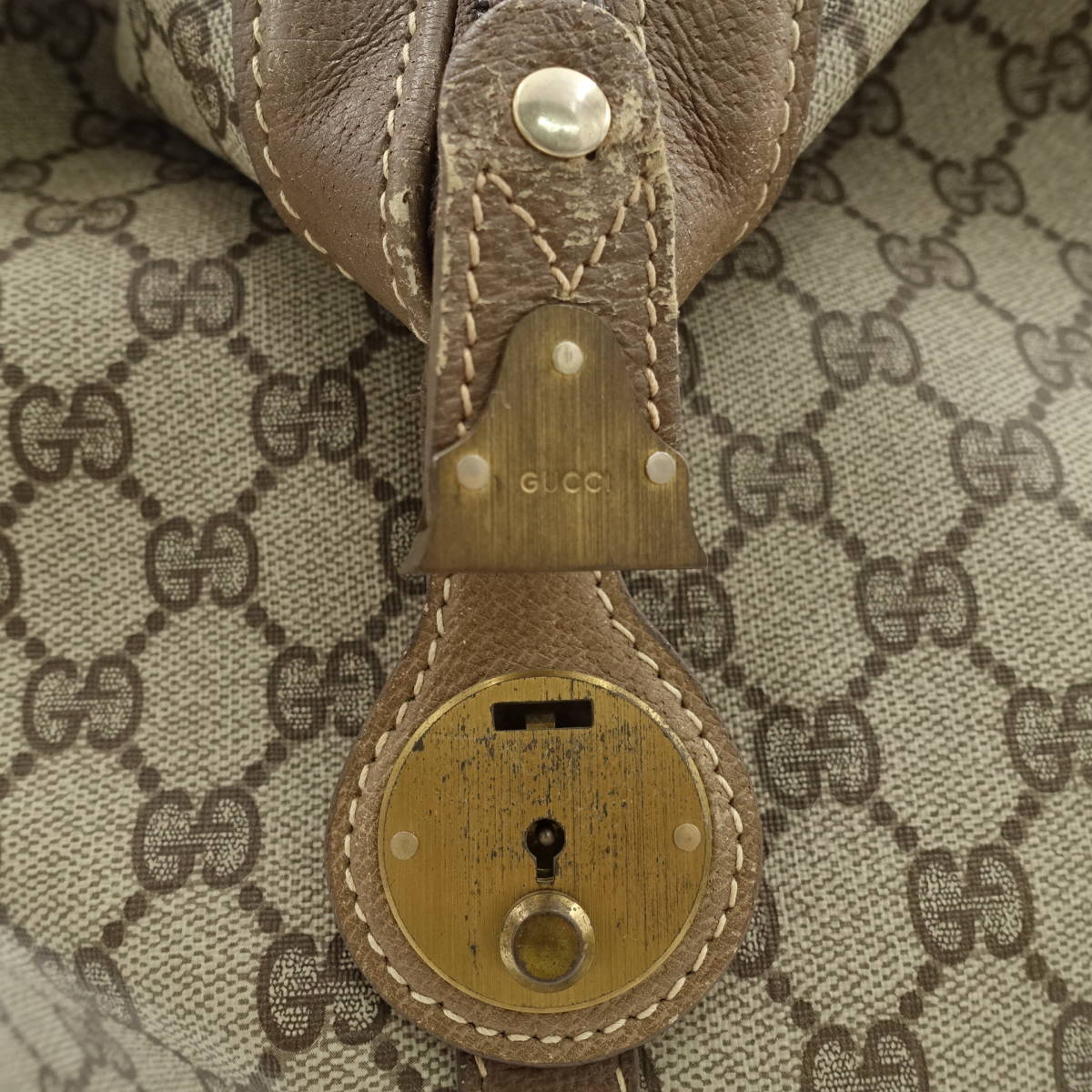 GUCCI グッチ ボストンバッグ シェリーライン/中古/PVC レザー/GG 