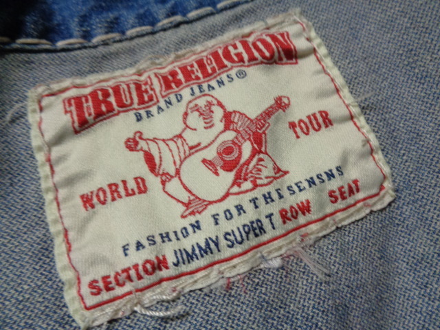 TRUE RELIGION　トゥルーレリジョン　ホワイト デニムジャケット TRUE RELIGION トゥルーレリジョン デニムジャケット 白 中古・古着