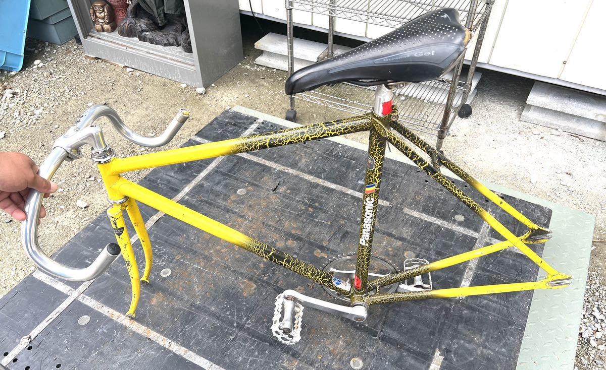 自転車フレーム 中古品 Panasonic パナソニックフレームCR-MO TANGE DOUBLE BUTTED TUBING現状