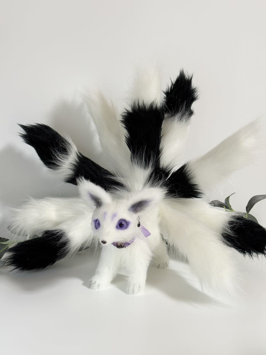 ikka アートドール　紫の瞳の九尾の狐　ハンドメイド　ぬいぐるみ