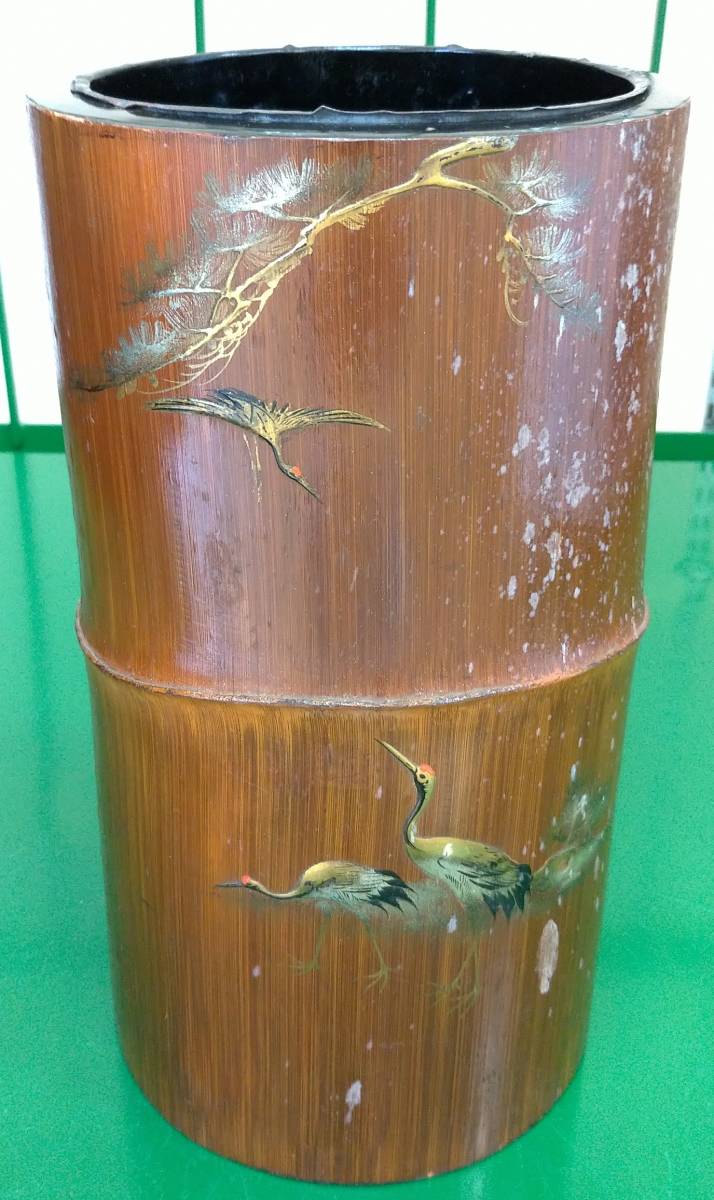 樺細工 桜皮細工 茶筒 在銘 小柳金太郎 作/秋田 角館 伝統工芸品 煎茶