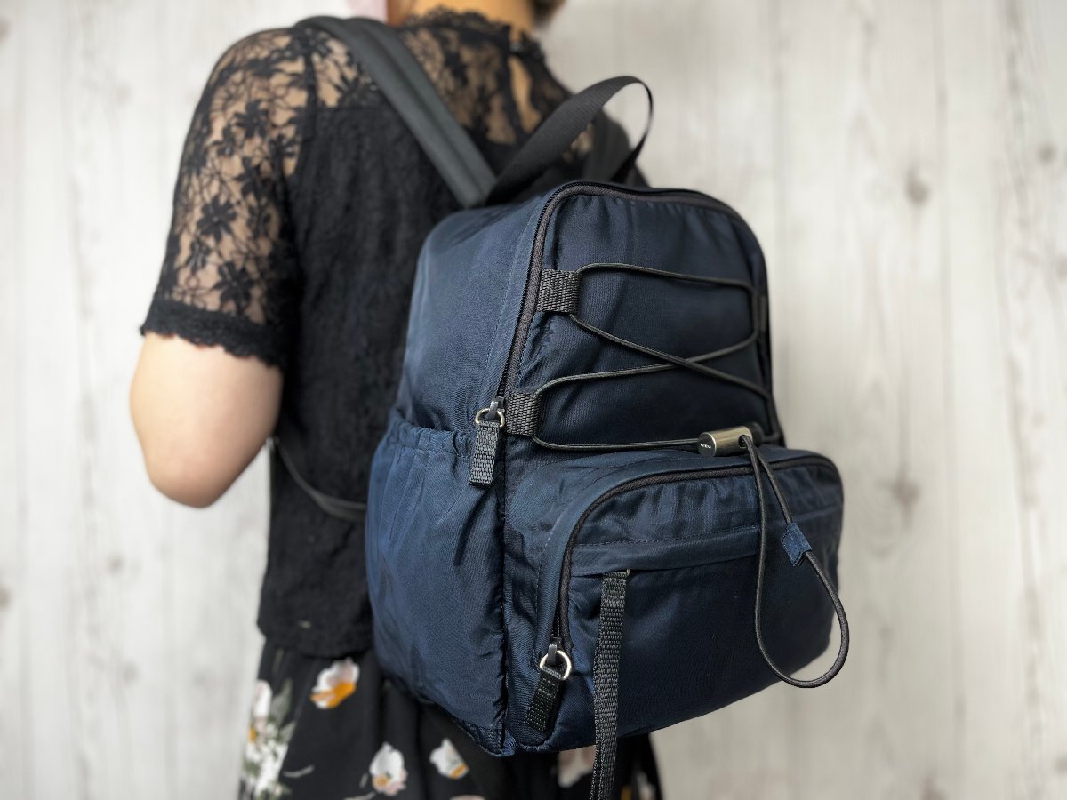 極美品 PRADA プラダ テスート リュックサック バッグ ナイロン 紺 
