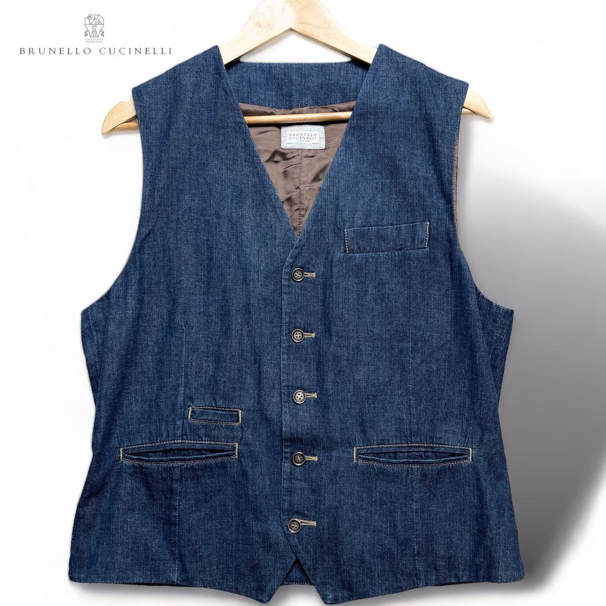 XL/極美品 ○BRUNELLO CUCINELLI ブルネロクチネリ ベスト ジレ