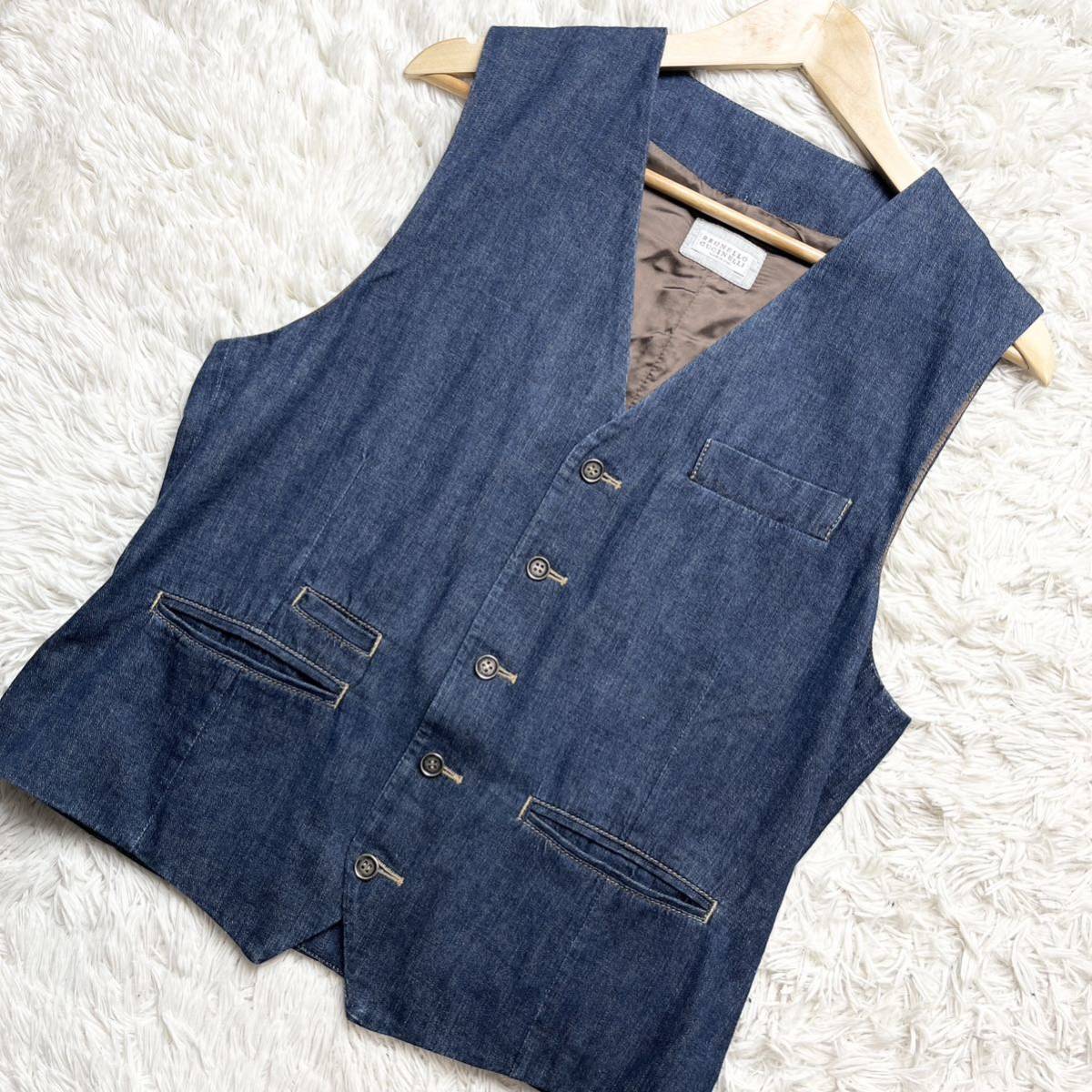 XL/極美品 ○BRUNELLO CUCINELLI ブルネロクチネリ ベスト ジレ 