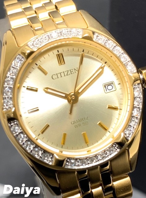 お得，100%新品 シチズン CITIZEN 正規品 腕時計 レディース 女性 アナログ腕時計 クオーツ ゴールド カレンダー 防水 プレゼント EU6062-50P(その他)｜売買されたオークション情報、yahooの商品情報をアーカイブ その他