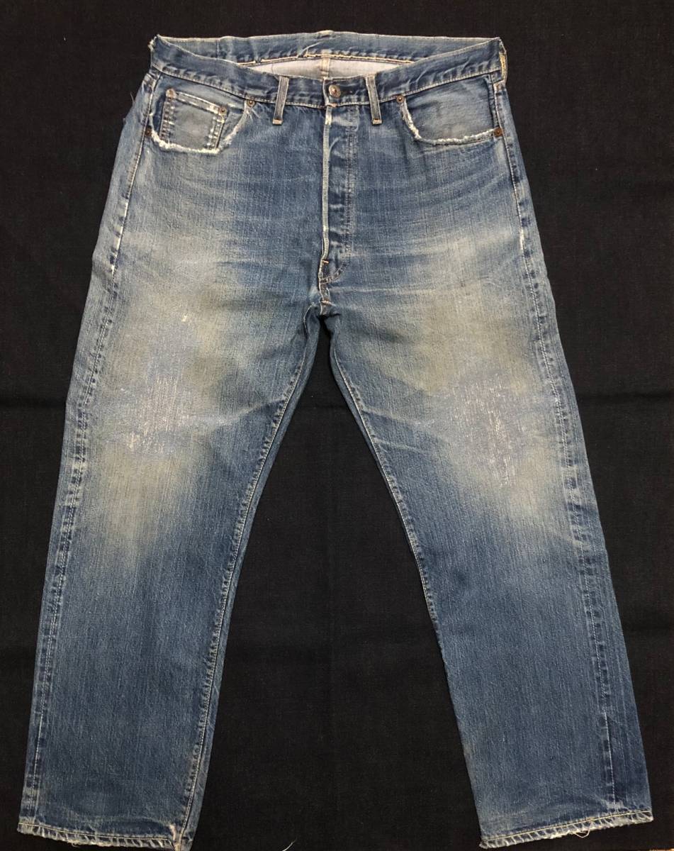 60S LEVIS リーバイス501 BIGE Vステッチ 足長R 刻印2 アタリ抜群