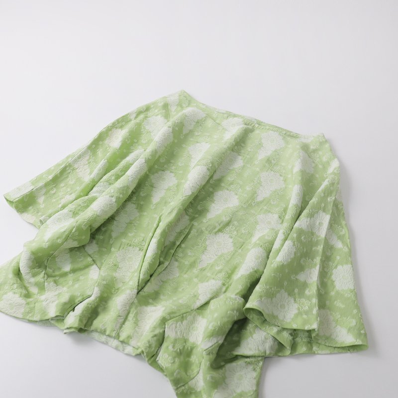 美品 ガサ GASA ネイティブヴィレッジ NATIVE VILLAGE クロスステッチフラワージャガードプルオーバーブラウス /グリーン【2400013527958】