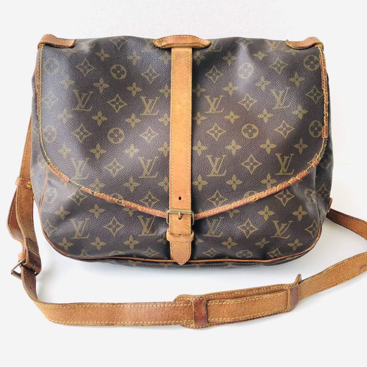 神103-177☆ ルイヴィトン LOUIS VUITTON モノグラム ソミュール 35