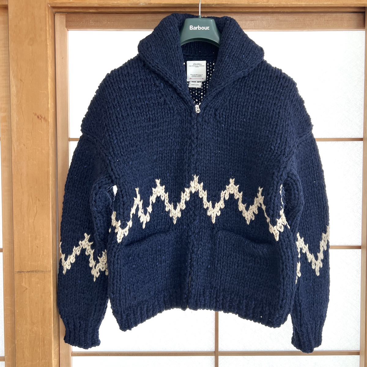 visvim COWICHAN SB HAND KNIT F.Z. NAVY 新品未使用 22aw ハンド 