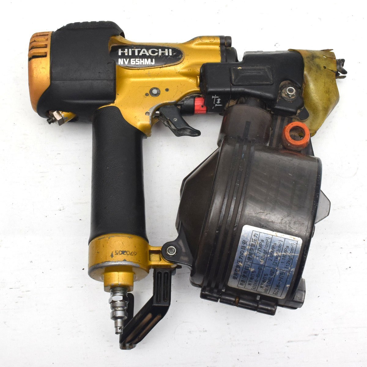 高圧ロール釘打機 65mm NV65HMJ 日立 日立工機 HITACHI nv65hmj NV65HR 高圧釘打ち機 即決 動作確認済み 送料無料 日立（ハイコーキ） NV65HMC 65ｍｍ ②