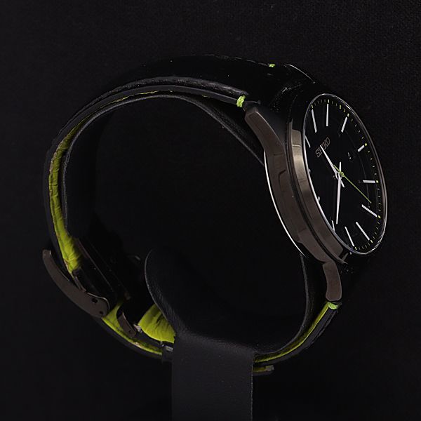 箱付 稼働品 セイコー ソーラー電波 腕時計 7B24-0BR0 黒文字盤メンズ