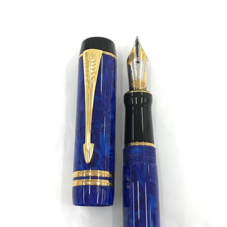 パーカー 万年筆 デュオフォールド マーブルブルー センテニアル F