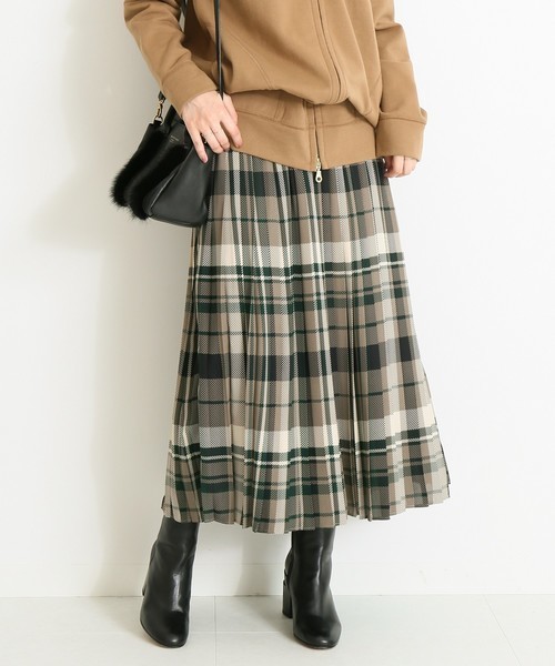 Spick & Span チェックプリーツスカート 38 グレー Spick and Span  