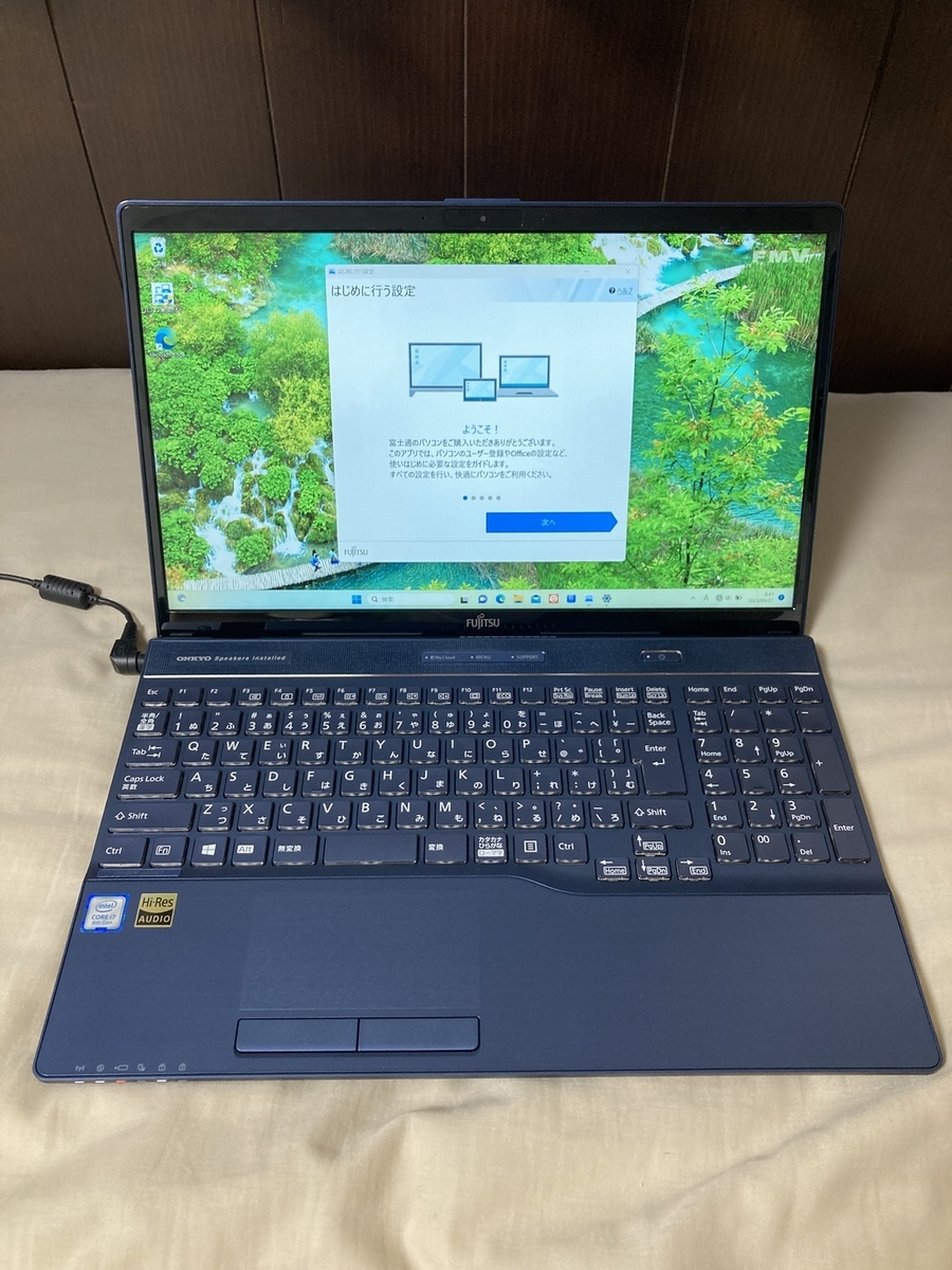 美品 使用わずか fujitsu LIFEBOOK FMV AH77/C2 FMVA77C2LG Corei7-8550U 1.8GHz 8世代 メモリ8GB SSD128GB+HDD1T windows11(win10復元可)