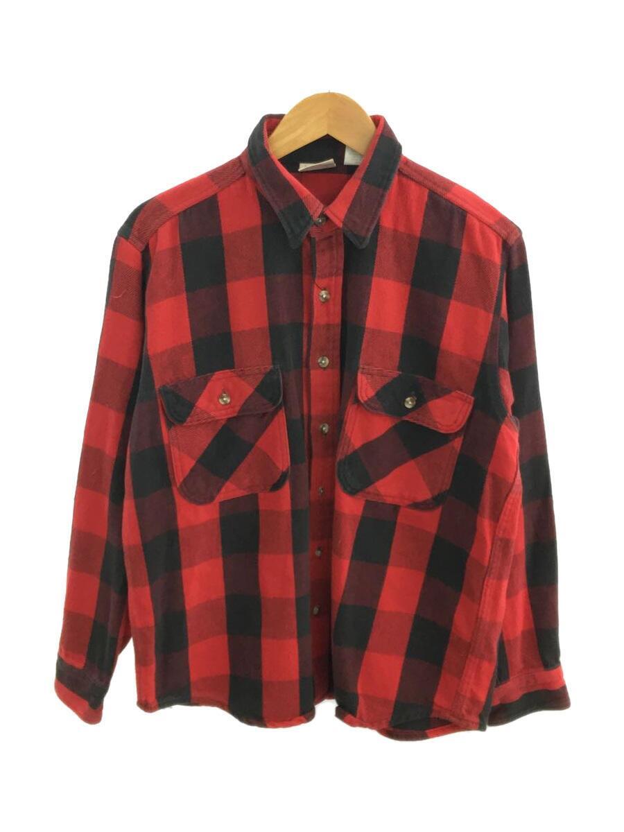 FIVE BROTHER◆90S/ネルシャツ/L/ウール/RED/チェック