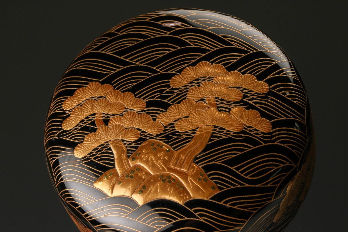 中村宗哲 鶉絵平棗 裏千家十五代 鵬雲斎花押 e821 -