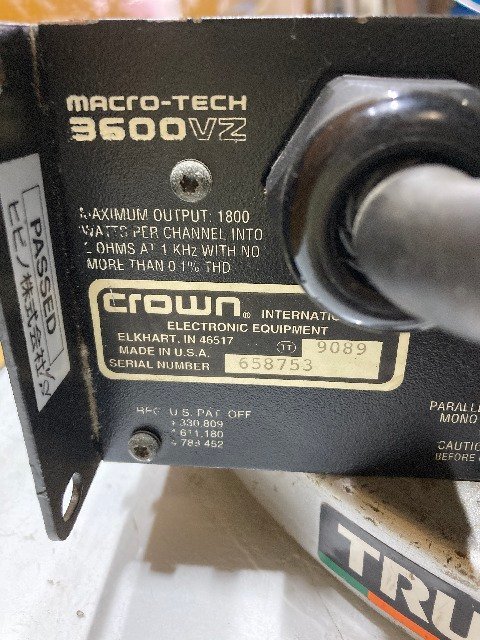 パワーアンプ AMCRON MACRO-TECH 3600VZ 中古音響機材 MACRO