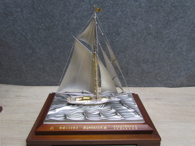 SEKI ☆関工芸 銀製ヨット 船置物☆【STERLING 960】船の質量：約185g