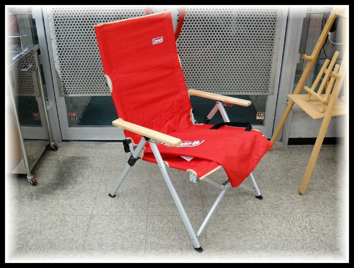 Coleman 折りたたみコット 緑/ベージュ収納袋付き、長椅子にも