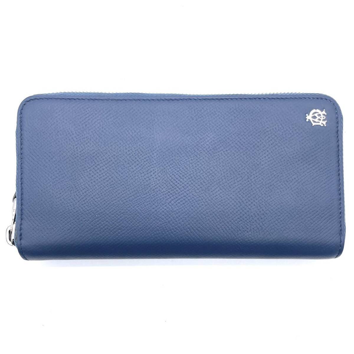 1円《希少カラー/美品》dunhill ダンヒル 長財布 ADロゴ金具 