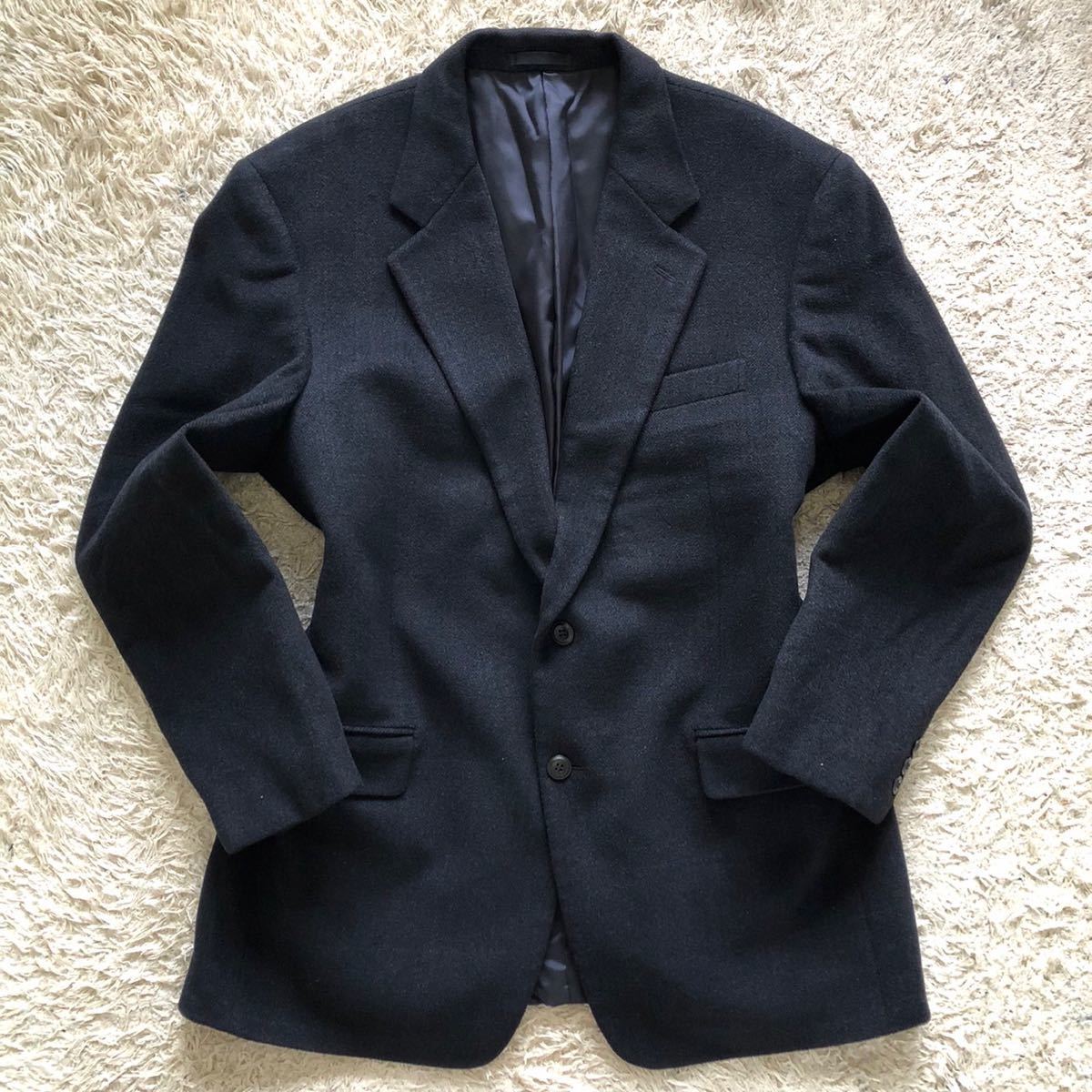 BELLUMORE ウール100% ベーシック 紺シャドーストライプスーツ 