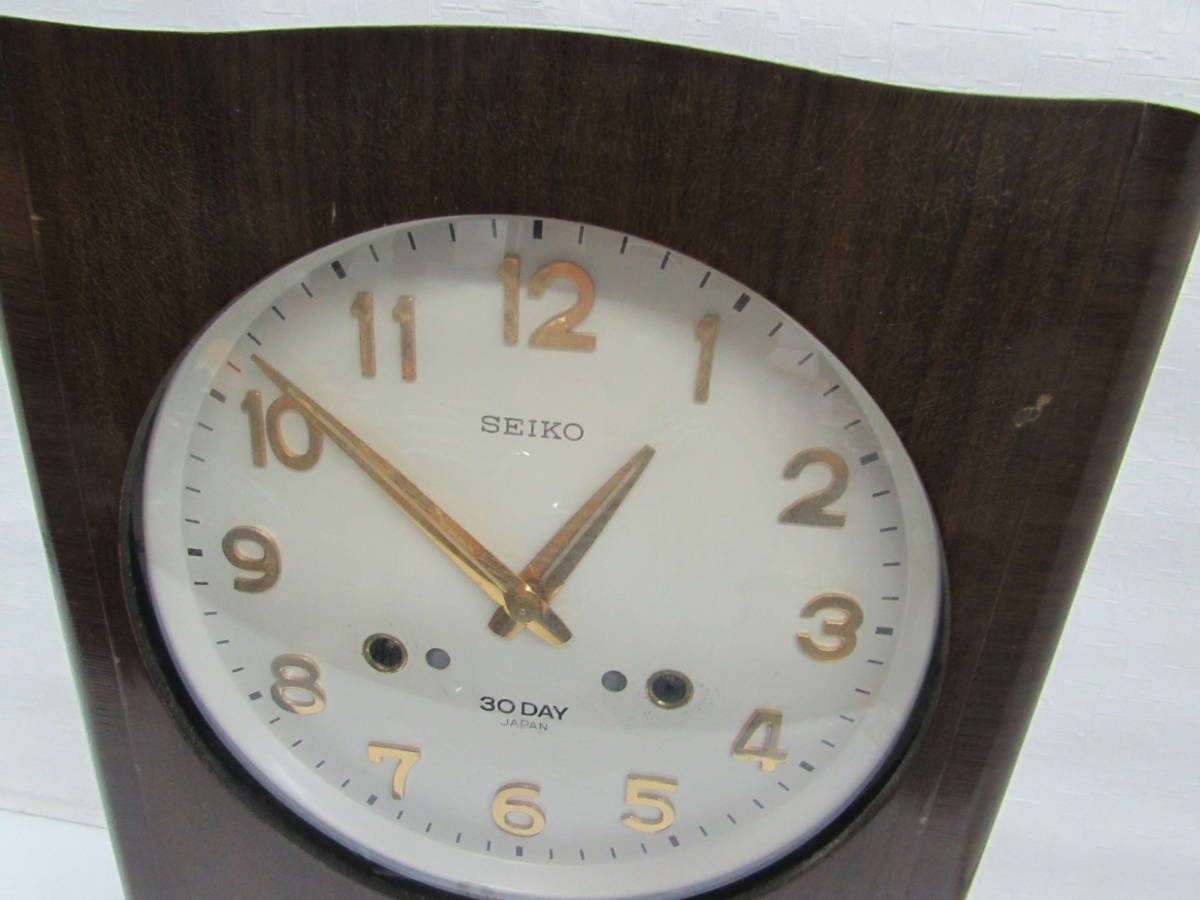 1円～ レトロ 動作品 SEIKO セイコー ゼンマイ式 1か月巻 掛け時計