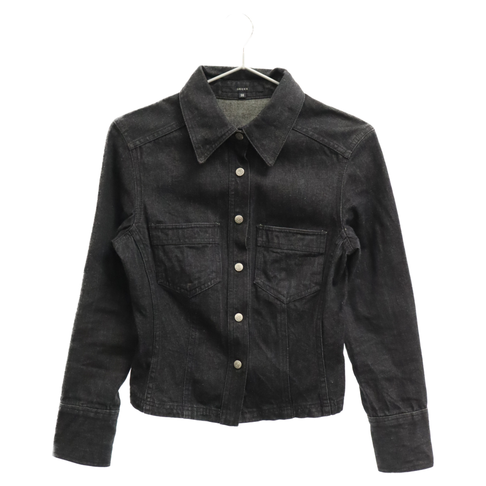 ☆GUCCI♪ブラックGジャン☆ GUCCI グッチ デニムジャケット Gジャン 203-1009-7171 レディース