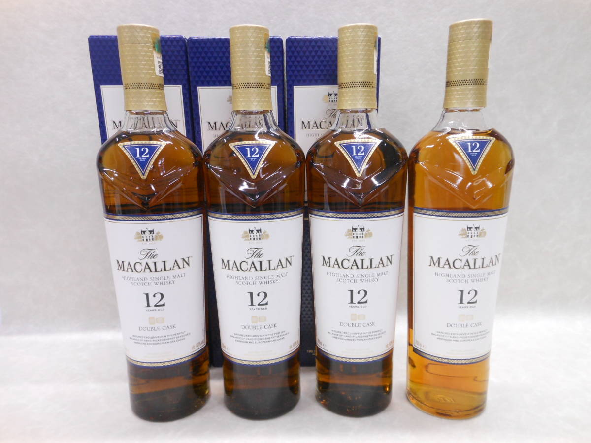 #S20765 古酒 マッカラン 12年 ダブルカスク 4本おまとめ / The MACALLAN DOUBLE CASK 700ml スコッチ ウィスキー 未開栓 箱付有