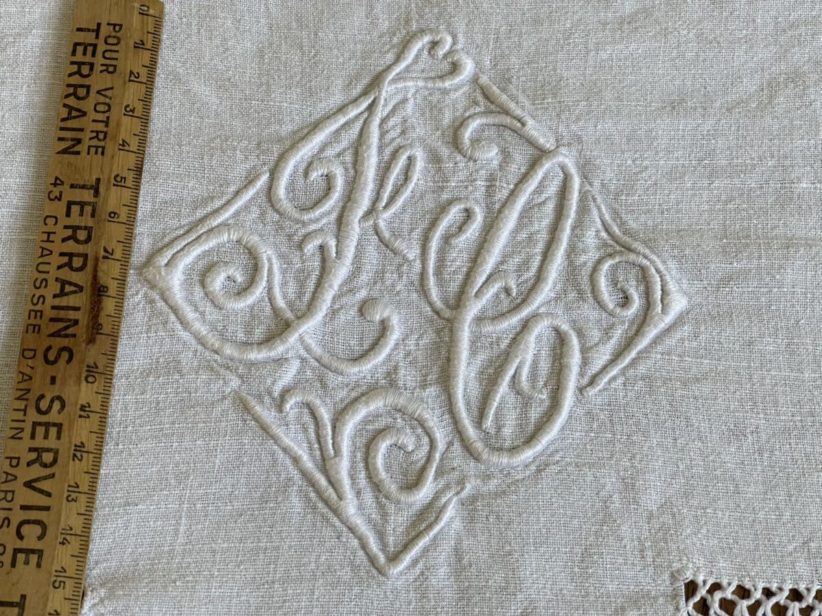 フランスアンティークイニシャルシーツ/モノグラムカバー/MONOGRAM“EL” フランスアンティークイニシャルシーツ/モノグラムカバー/MONOGRAM“EL