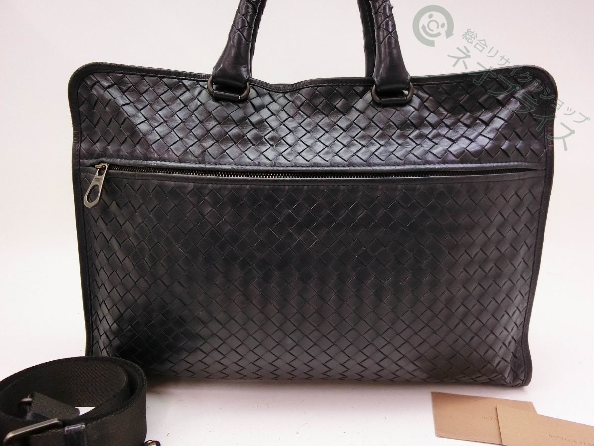 ◆S8696 ボッテガ ヴェネタ イントレチャート 2WAY レザー ブリーフケース