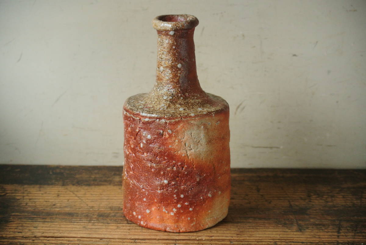 古谷道生 信楽徳利 箱なし 本物保証 検】伊賀酒器花器花入 共