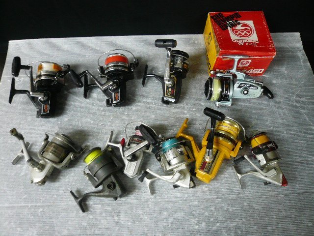 ☆OABB-00697 ジャンク品 スピニングリール SHIMANO RYOBI OLYMPIC 他 箱付き含む まとめて 10点