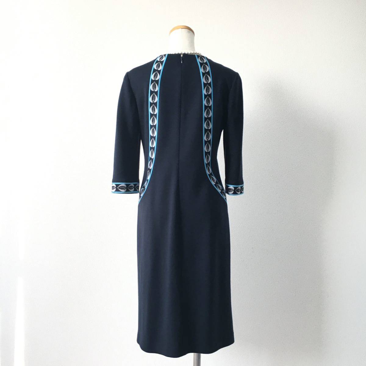 美品 LEONARD レオナール 最高級ウール ドレス ワンピース 送料無料