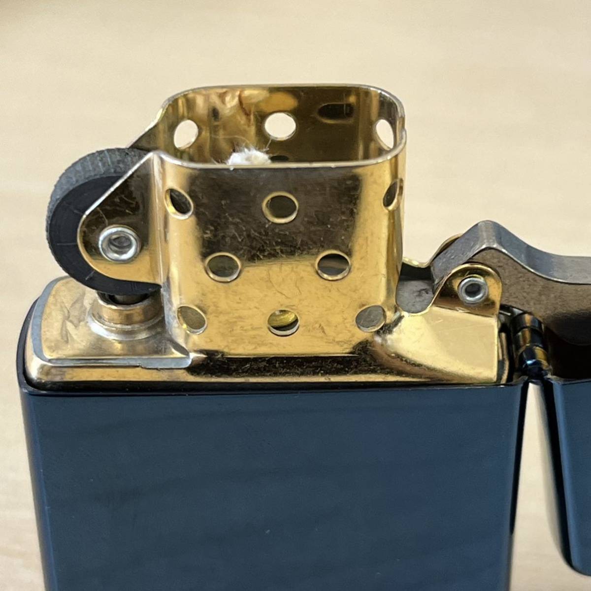 T1005】ZIPPO ジッポー PEACE ピース ライター ブルー 青 着火未確認 