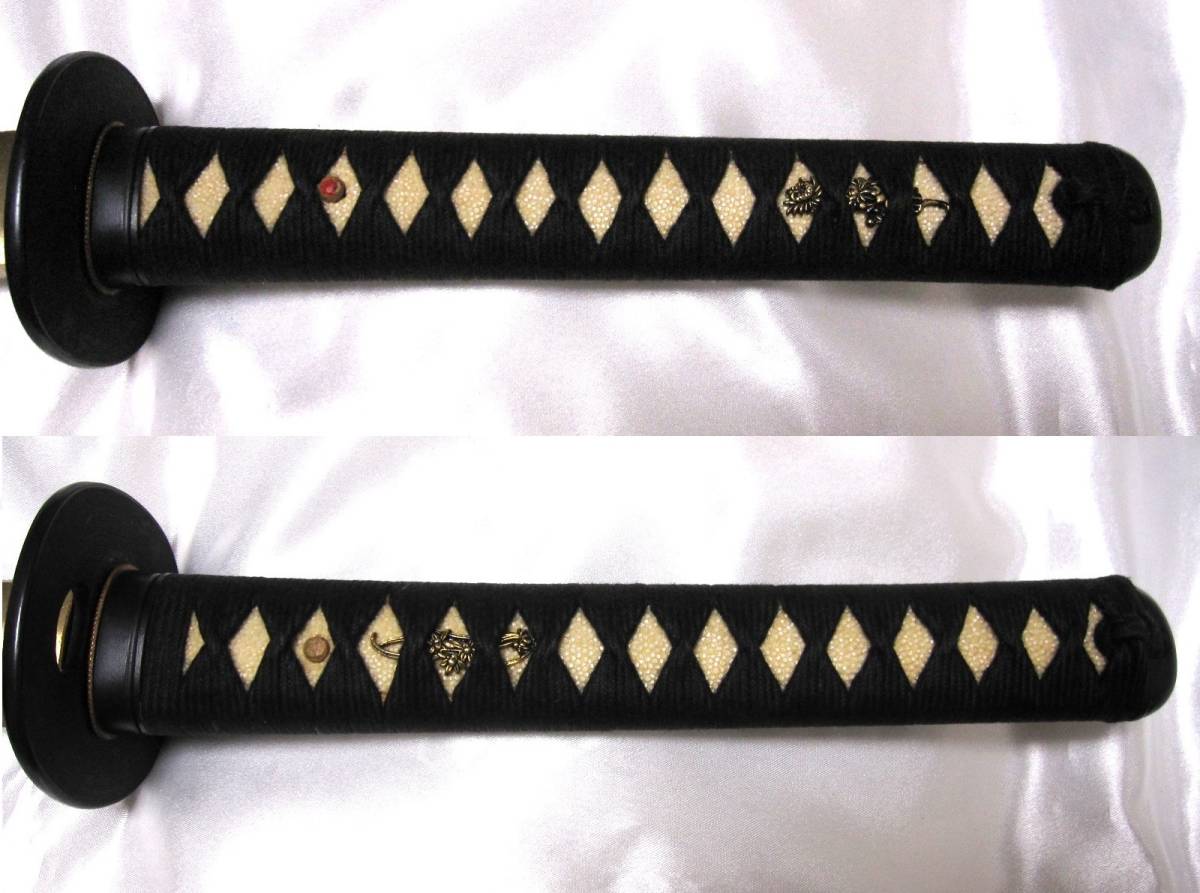 赤尾青竹 高級本格居合刀 同田貫 太刀 武蔵 大漆鞘 模造刀（同